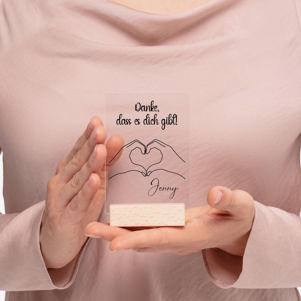 kleine Erinnerung - Danke dass es dich gibt - personalisiertes Geschenk - Gravur19