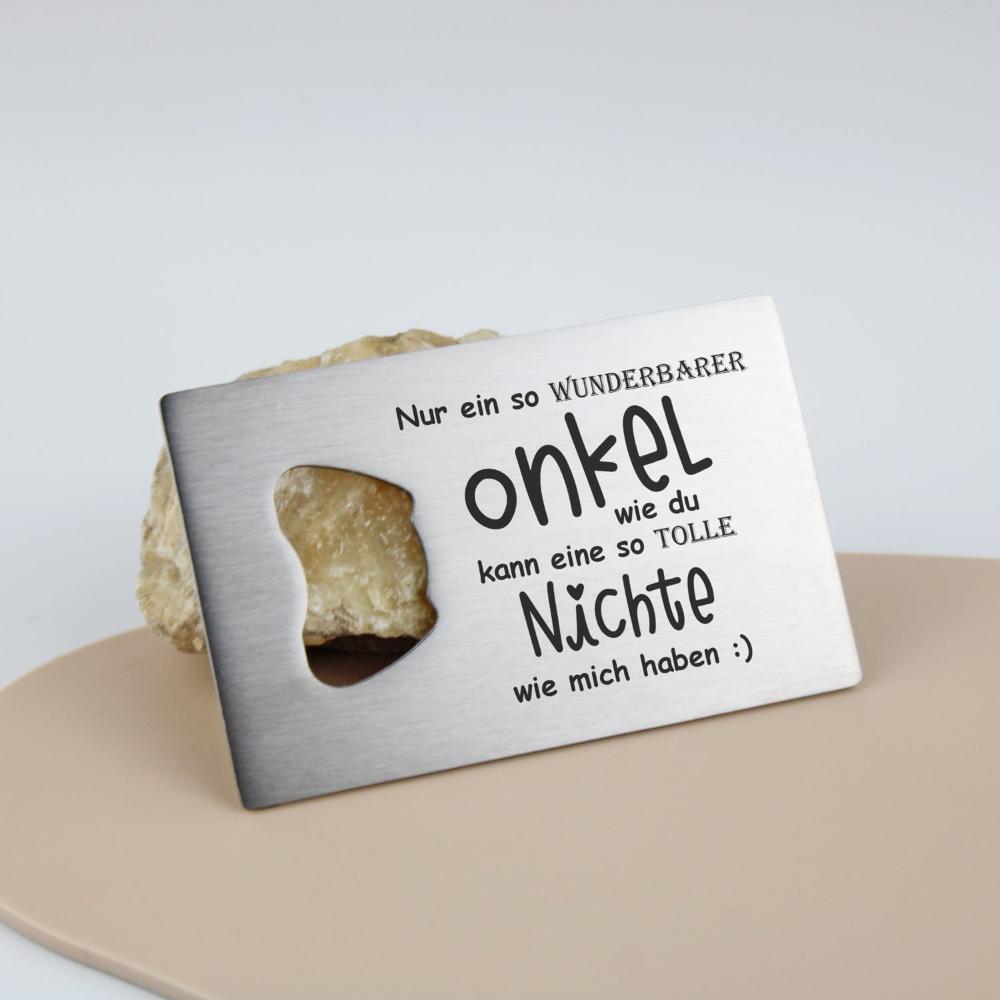 Flaschenöffner Onkel-Nichte  - personalisiertes Geschenk - Gravur19