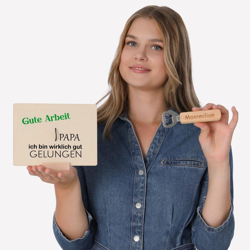 Geschenkset - Gute Arbeit Papa  - personalisiertes Geschenk - Gravur19